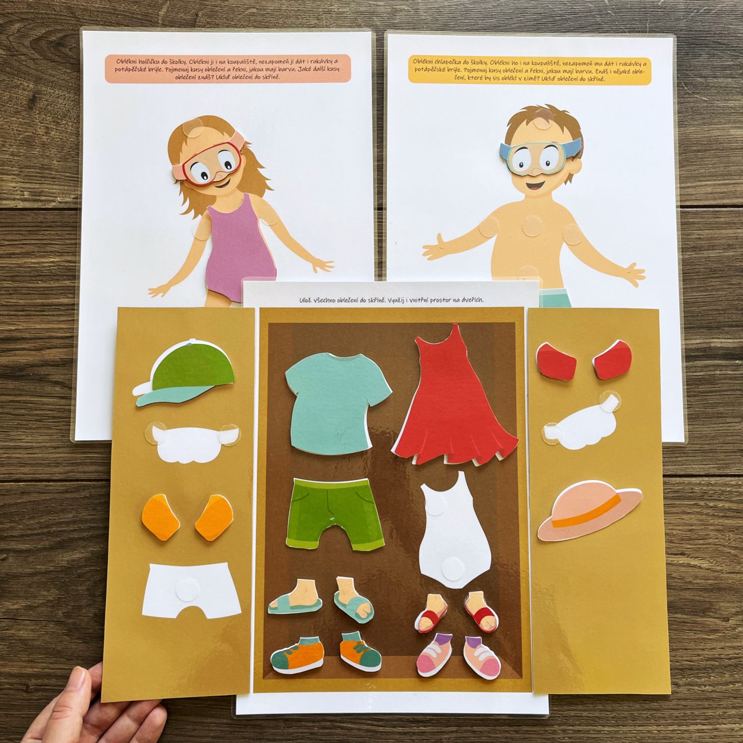 Léto, aktivity na suchý zip PDF - Obrázek 6