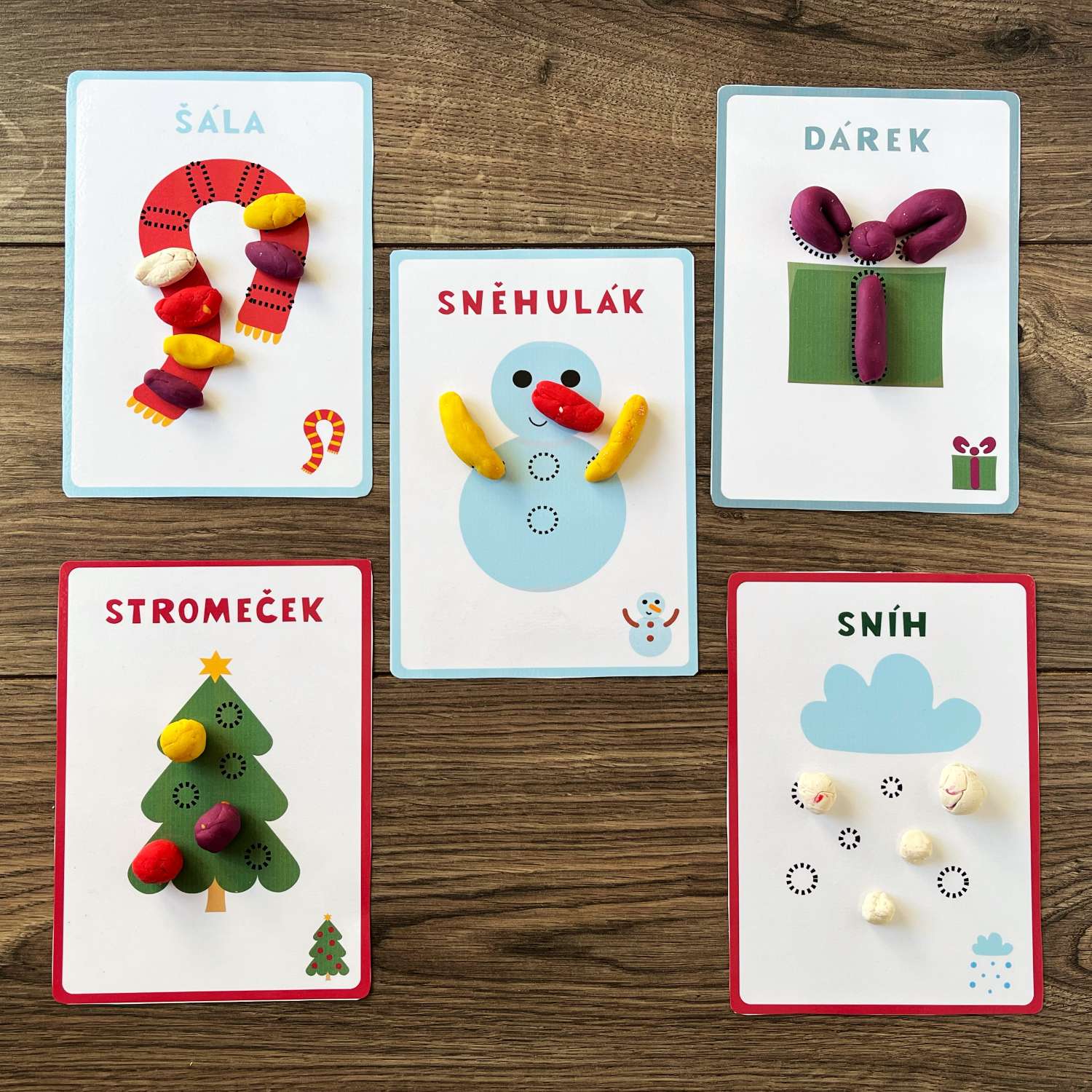 Podložky pod modelínu zima, PDF