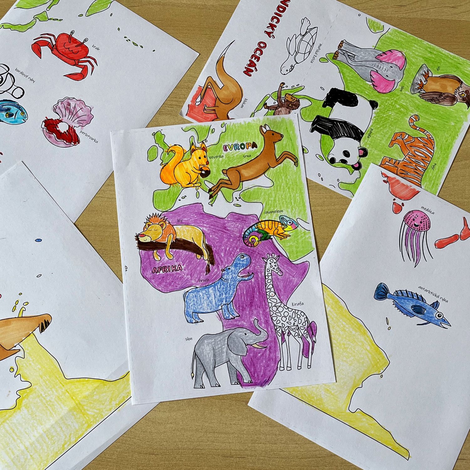 Maxiomalovánka mapa světa se zvířátky, PDF - Obrázek 3