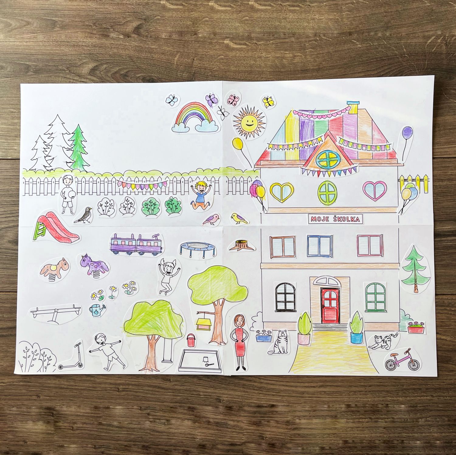 Omalovánka a vystřihovánka moje školka, PDF