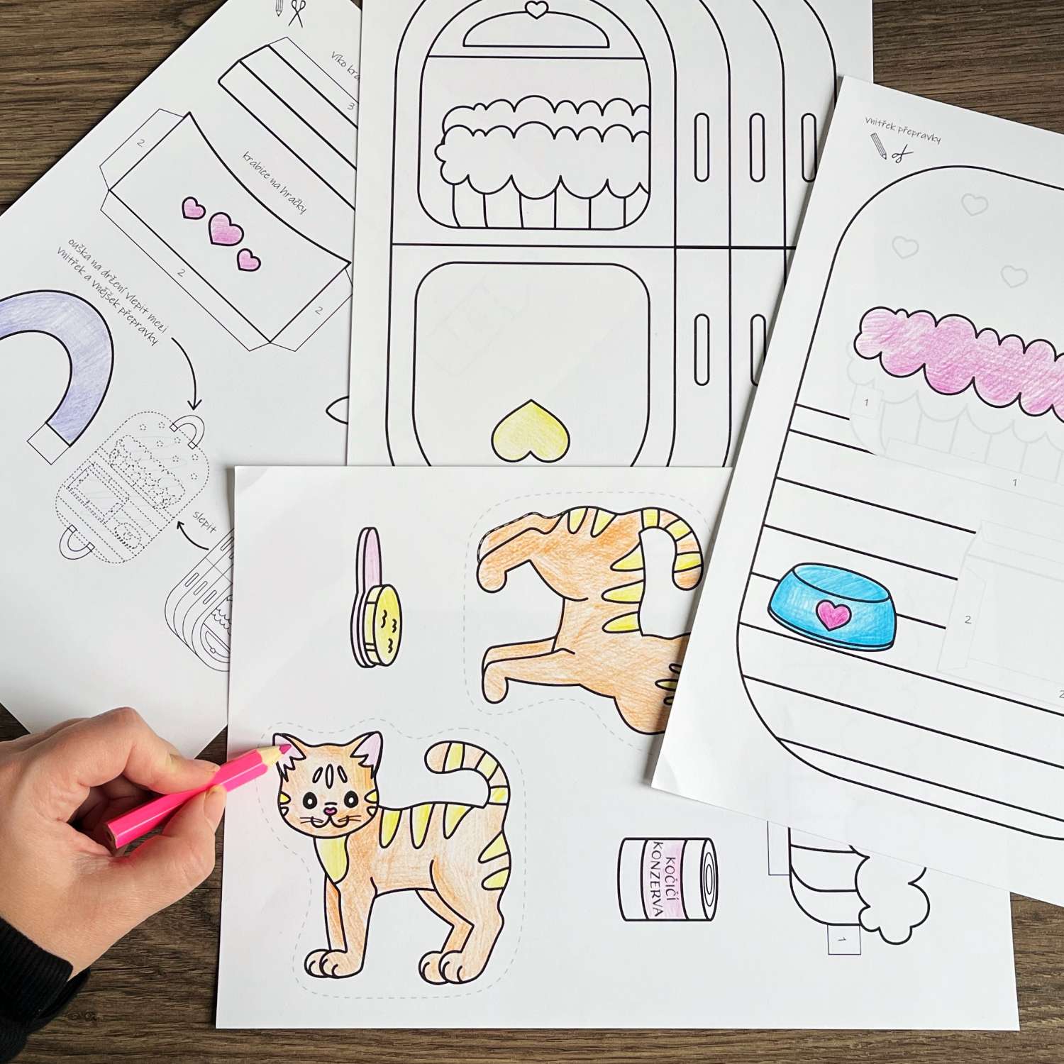 Vystřihovánka kočka a její domeček, PDF