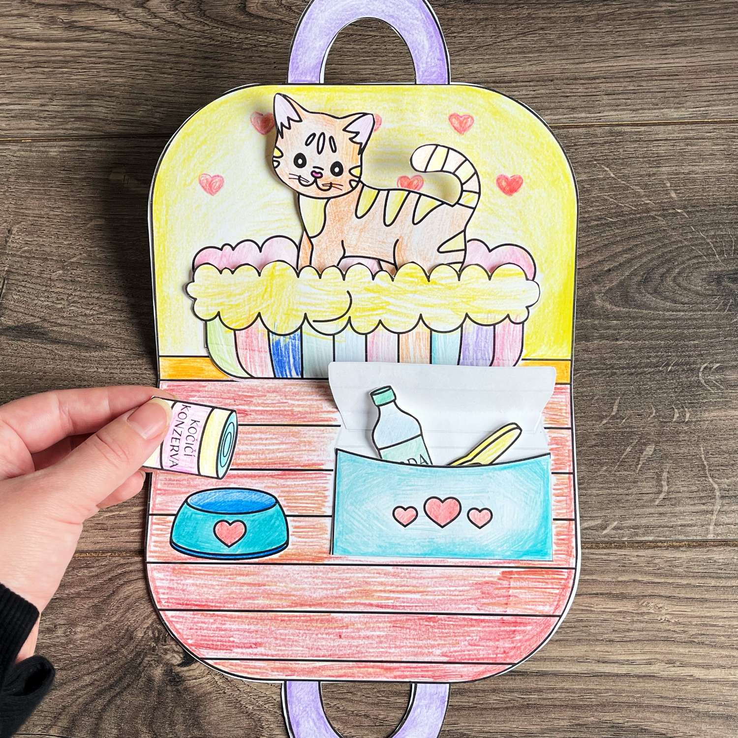 Vystřihovánka kočka a její domeček, PDF